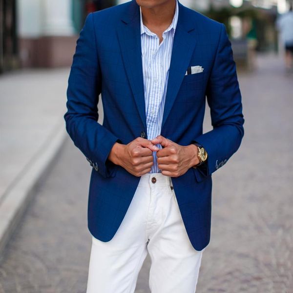 men's suits & blazers tailor made fashion handsome dark blue blazer with white pants slim fit groomsmen tuxedo for wedding dinner beach, White;black
men's suits & blazers tailor made fashion handsome dark blue blazer with white pants slim fit groomsmen tuxedo for wedding dinner beach, White;black