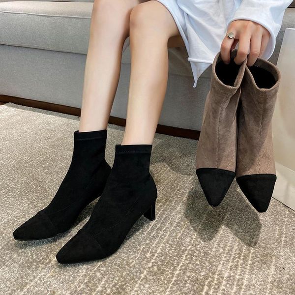 boots yqbtdl fashion 2021 reach woman booties black khaki pointed toe flock suede short stretch socks ankle female shoes
boots yqbtdl fashion 2021 reach woman booties black khaki pointed toe flock suede short stretch socks ankle female shoes