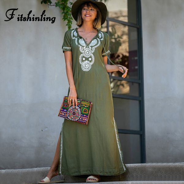 fitshinling vintage embroidery beach long dress boho slim side split robe holiday army green boho maxi dresses for women kaftan
fitshinling vintage embroidery beach long dress boho slim side split robe holiday army green boho maxi dresses for women kaftan