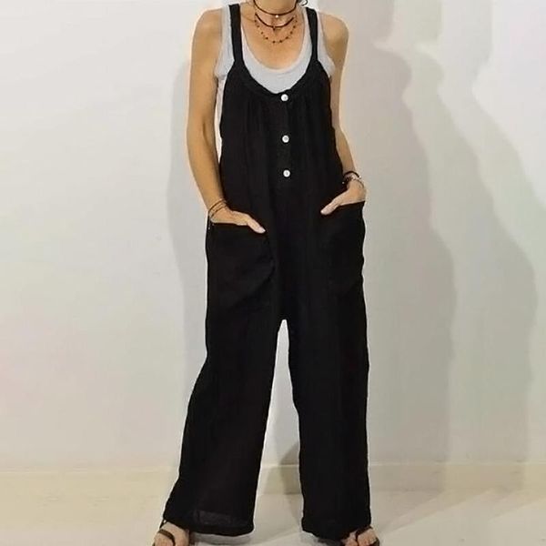 women's jumpsuits & rompers jumpsuit women casual straps oversized bodysuit u-neck pocket playsuit long loose 5xl female, Black;white
women's jumpsuits & rompers jumpsuit women casual straps oversized bodysuit u-neck pocket playsuit long loose 5xl female, Black;white