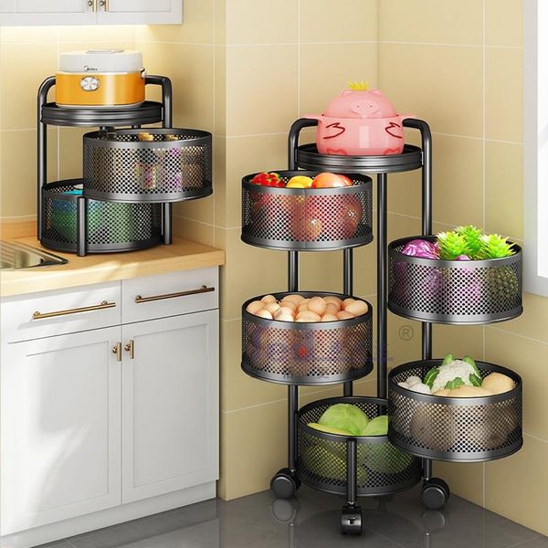 hooks & rails multilayer kitchen shelf circular rotate 360 degrees vegetable storage rack floor-standing pantry dish movable cart organizati
hooks & rails multilayer kitchen shelf circular rotate 360 degrees vegetable storage rack floor-standing pantry dish movable cart organizati