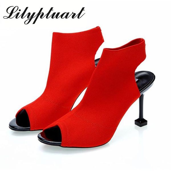 european and american peep toes sandals women's 2021 summer fine-heeled knitted elastic roman high-heeled cool boots dress shoes, Black
european and american peep toes sandals women's 2021 summer fine-heeled knitted elastic roman high-heeled cool boots dress shoes, Black