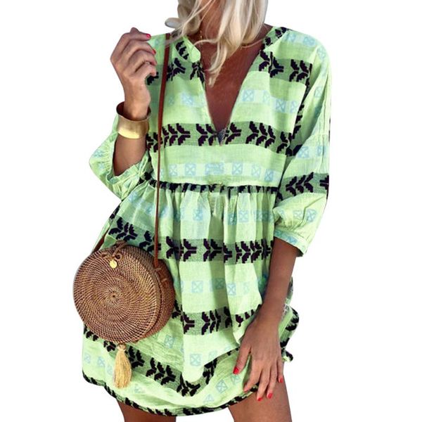 women dress summer loose vacation gifts polyester v neck splice soft beach printed mini casual fashion dresses, Black;gray
women dress summer loose vacation gifts polyester v neck splice soft beach printed mini casual fashion dresses, Black;gray