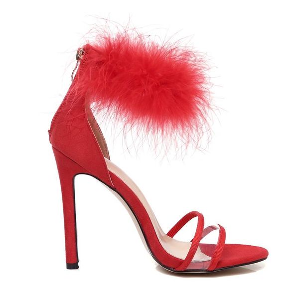 fashion women faux fur transparent pu sandals pump slip on high heels 11.5cm lady fluffy shoes, Black
fashion women faux fur transparent pu sandals pump slip on high heels 11.5cm lady fluffy shoes, Black