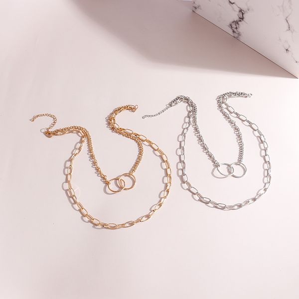 double-layer choker necklace hip-hop circle thick and thin splicing chain retro simplicity women party jewelry, Golden;silver
double-layer choker necklace hip-hop circle thick and thin splicing chain retro simplicity women party jewelry, Golden;silver