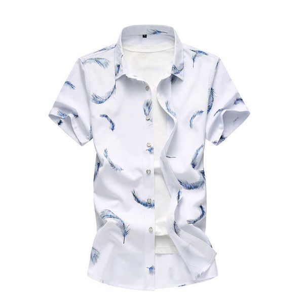 summer shirt men fashion chemise homme mens feather printed shirts short sleeve shirt men blouse 5xl 6xl 7xl 210528, White;black
summer shirt men fashion chemise homme mens feather printed shirts short sleeve shirt men blouse 5xl 6xl 7xl 210528, White;black