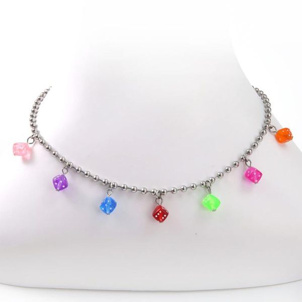 chokers punk rock multicolor dice charms pendant necklaces vintage geometric square choker for women party night club fashion jewelry, Golden;silver
chokers punk rock multicolor dice charms pendant necklaces vintage geometric square choker for women party night club fashion jewelry, Golden;silver