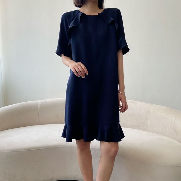 dress women ruffles mini dress stright short sleeve solid color o-neck spring summer female robes, Black;gray
dress women ruffles mini dress stright short sleeve solid color o-neck spring summer female robes, Black;gray
