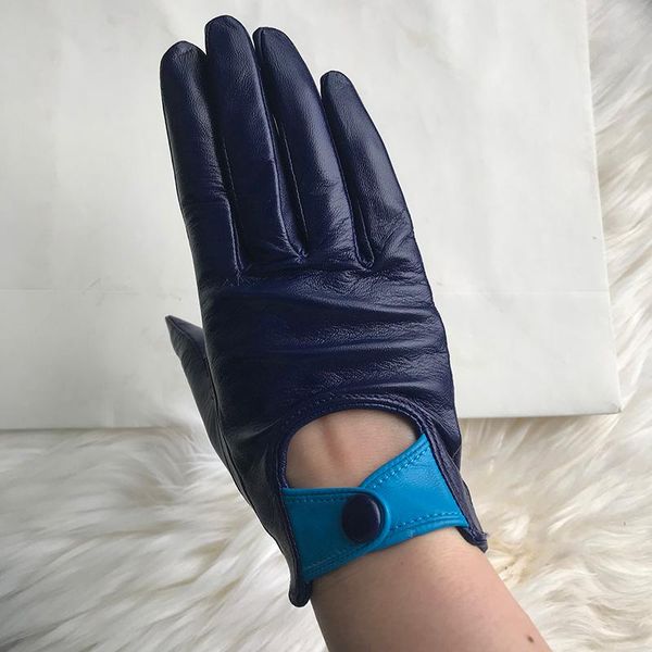five fingers gloves touchscreen dark blue unlined goatskin ladies fashion driving sun protection clasp design soft sheepskin, Blue;gray
five fingers gloves touchscreen dark blue unlined goatskin ladies fashion driving sun protection clasp design soft sheepskin, Blue;gray