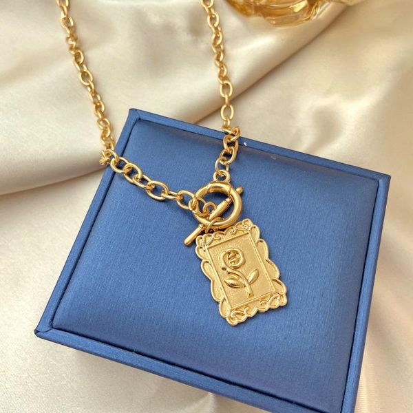necklace 2021 square rose flower pattern pendant chains necklaces for women jewelry wholesale collares kpop, Silver
necklace 2021 square rose flower pattern pendant chains necklaces for women jewelry wholesale collares kpop, Silver