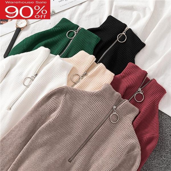 women's sweaters women sweater thin 2021 autumn and winter zipper elasticity slim female knitted pullover korean style white black gree
women's sweaters women sweater thin 2021 autumn and winter zipper elasticity slim female knitted pullover korean style white black gree