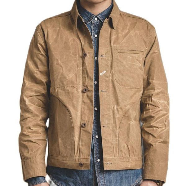 men's jackets classic design retro khaki jacket men waxed canvas cotton slim safari style military coat spring autumn casual clothing, Black;brown
men's jackets classic design retro khaki jacket men waxed canvas cotton slim safari style military coat spring autumn casual clothing, Black;brown