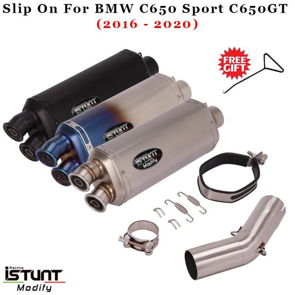 motorcycle exhaust system double hole escape middle link pipe muffler db killer for c650 sport c650gt 2021
motorcycle exhaust system double hole escape middle link pipe muffler db killer for c650 sport c650gt 2021