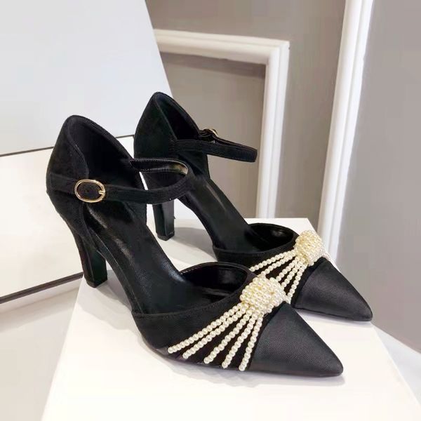 spring new women designer pearl sandals classic patchwork beading chains pointed toes high heels shoes stylish party wedding elegant ladies, Black
spring new women designer pearl sandals classic patchwork beading chains pointed toes high heels shoes stylish party wedding elegant ladies, Black