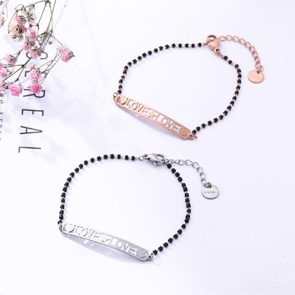 charm bracelets stainless steel bracelet hollow letter love heart stars black crystal beads chain bangle for women jewelry gifts, Golden;silver
charm bracelets stainless steel bracelet hollow letter love heart stars black crystal beads chain bangle for women jewelry gifts, Golden;silver
