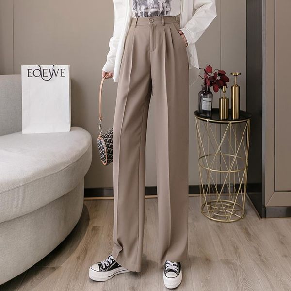 women's pants & capris womens clothing autumn wide leg 2021 high waist casual straight loose suit women harajuku female, Black;white
women's pants & capris womens clothing autumn wide leg 2021 high waist casual straight loose suit women harajuku female, Black;white