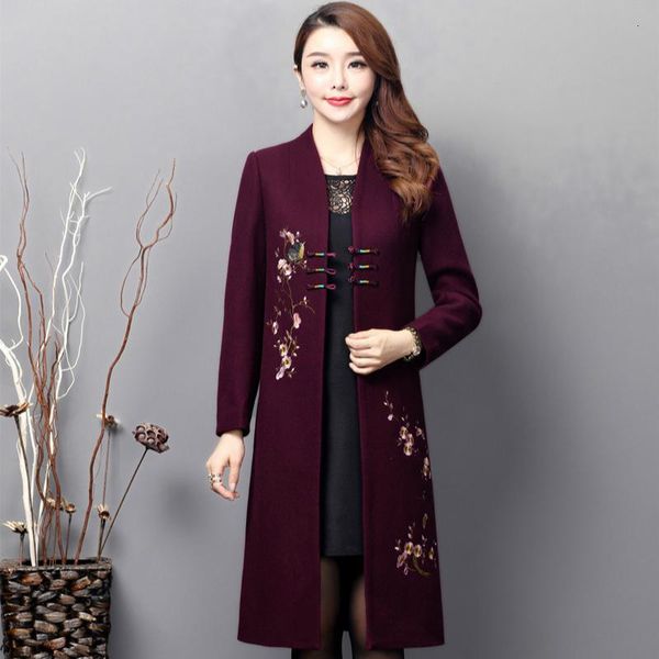 women's wool & blends 2021 spring autumn blend trench coat vintage casual floral embroidery long outerwear plus size 6x, Black
women's wool & blends 2021 spring autumn blend trench coat vintage casual floral embroidery long outerwear plus size 6x, Black