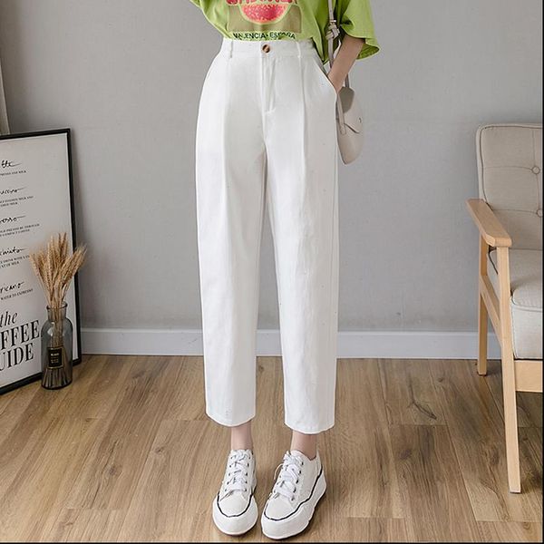 harajuku harem high waist pockets womens pants white black korean casual plus size trousers pantalon femme, Black;white
harajuku harem high waist pockets womens pants white black korean casual plus size trousers pantalon femme, Black;white