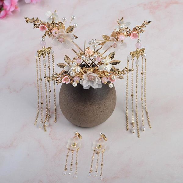 other ancient style immortal headdress tassel hairpin women crown comb pair of hair stick costume wedding jewelry, Golden;white
other ancient style immortal headdress tassel hairpin women crown comb pair of hair stick costume wedding jewelry, Golden;white