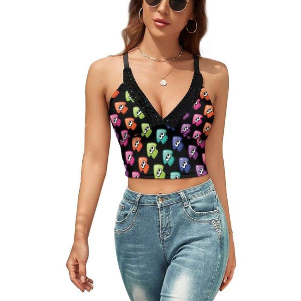 women's tanks & camis splatoon tank deep v fancy female camisole street wear sports print crop, White
women's tanks & camis splatoon tank deep v fancy female camisole street wear sports print crop, White