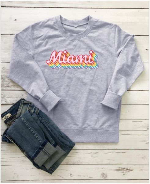 wal mart's miami letter printed casual fashion long sleeved sweater, Black
wal mart's miami letter printed casual fashion long sleeved sweater, Black