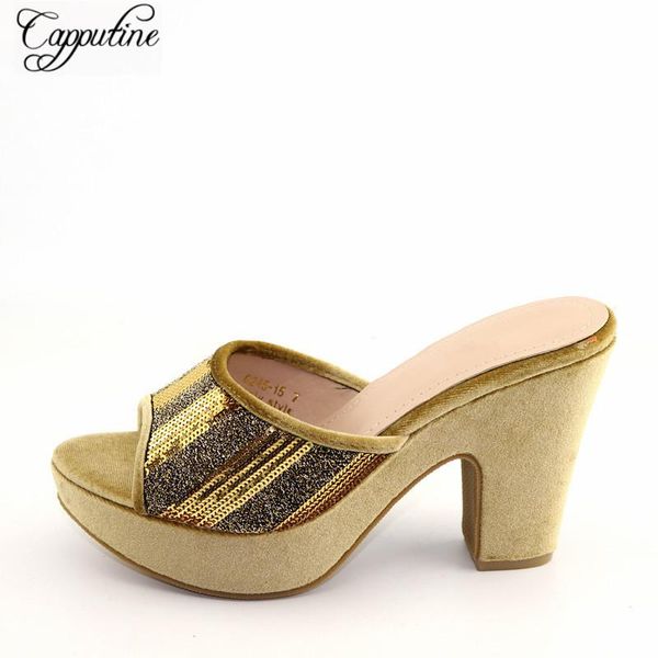 dress shoes amazing gold wedding/party african women's high heel slipper with sequins cfs16 height .5cm, Black
dress shoes amazing gold wedding/party african women's high heel slipper with sequins cfs16 height .5cm, Black
