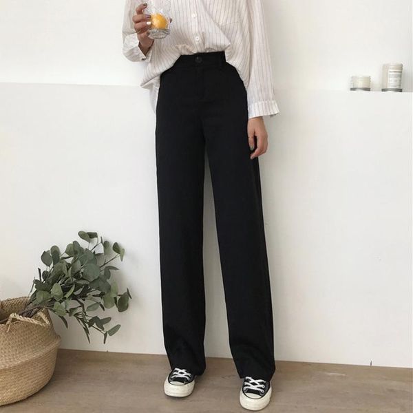 women's pants & capris women high waist straight solid simple all-match korean loose full length pant trendy leisure pocket trousers, Black;white
women's pants & capris women high waist straight solid simple all-match korean loose full length pant trendy leisure pocket trousers, Black;white