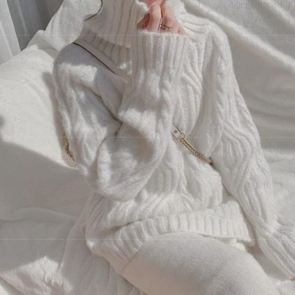 women's sweaters autumn and winter sweater turtleneck woman 2021 vest pullover loose jumper oversize clothing blouse, White;black
women's sweaters autumn and winter sweater turtleneck woman 2021 vest pullover loose jumper oversize clothing blouse, White;black
