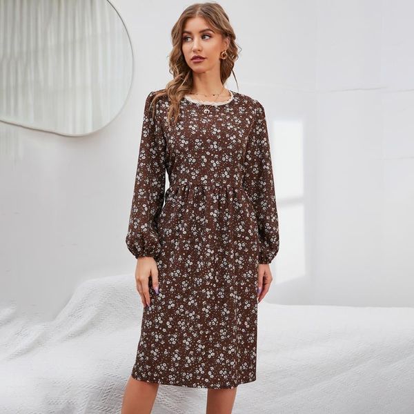 casual dresses autumn fashion lace o neck long sleeves women dress 2021 floral print high-waist mid-length for robe femme, Black;gray
casual dresses autumn fashion lace o neck long sleeves women dress 2021 floral print high-waist mid-length for robe femme, Black;gray