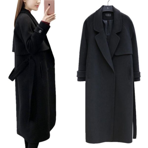 women's wool & blends 2021 spring women woolen coat fashion casual turn down collar long sleeve female belt loose plus sizes black
women's wool & blends 2021 spring women woolen coat fashion casual turn down collar long sleeve female belt loose plus sizes black