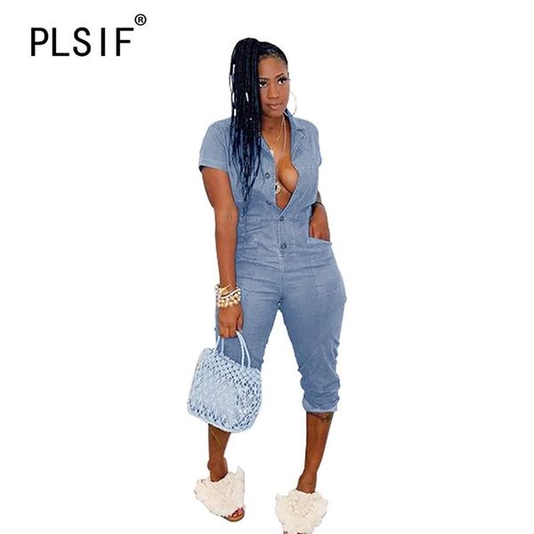 women's jumpsuits & rompers european fashion lady denim short sleeve summer high street trendy casual, Black;white
women's jumpsuits & rompers european fashion lady denim short sleeve summer high street trendy casual, Black;white