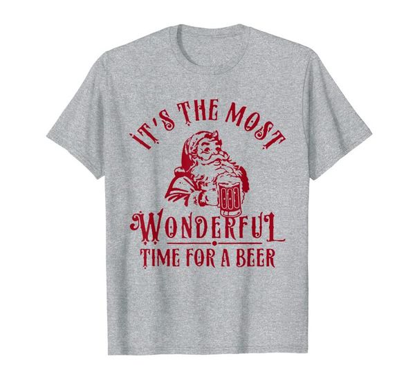 men's t-shirts santa claus it's the most wonderful time for a beer t-shirt, White;black
men's t-shirts santa claus it's the most wonderful time for a beer t-shirt, White;black