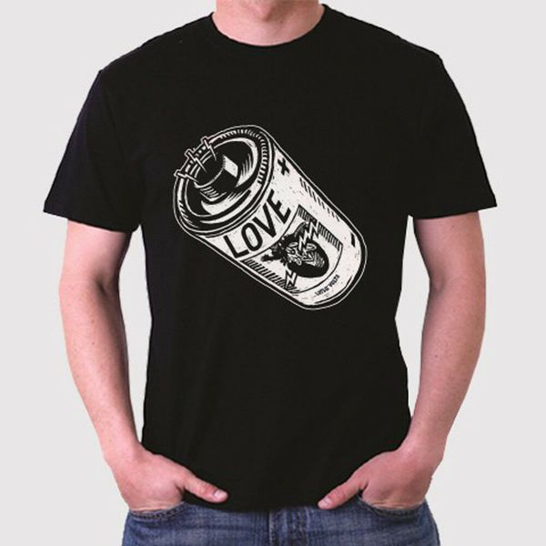 New Love Battery Logo Men's Black T-Shirt Size S to 3XL, White;black
New Love Battery Logo Men's Black T-Shirt Size S to 3XL, White;black