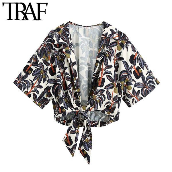 traf women fashion with bow tied floral print cropped blouses vintage short sleeve back elastic female shirts chic 210415, White
traf women fashion with bow tied floral print cropped blouses vintage short sleeve back elastic female shirts chic 210415, White