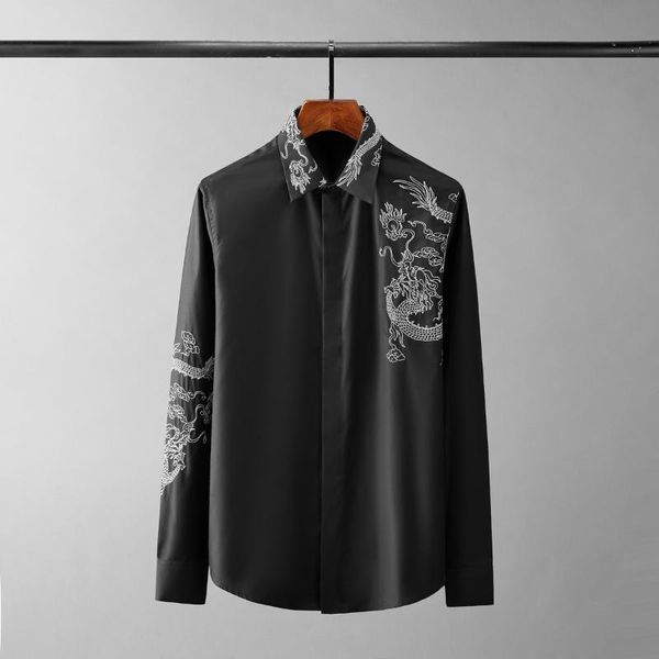 classic cotton mens dress shirts luxury long sleeve chinese style embroidery slim fit casual party male 4xl men's, White;black
classic cotton mens dress shirts luxury long sleeve chinese style embroidery slim fit casual party male 4xl men's, White;black