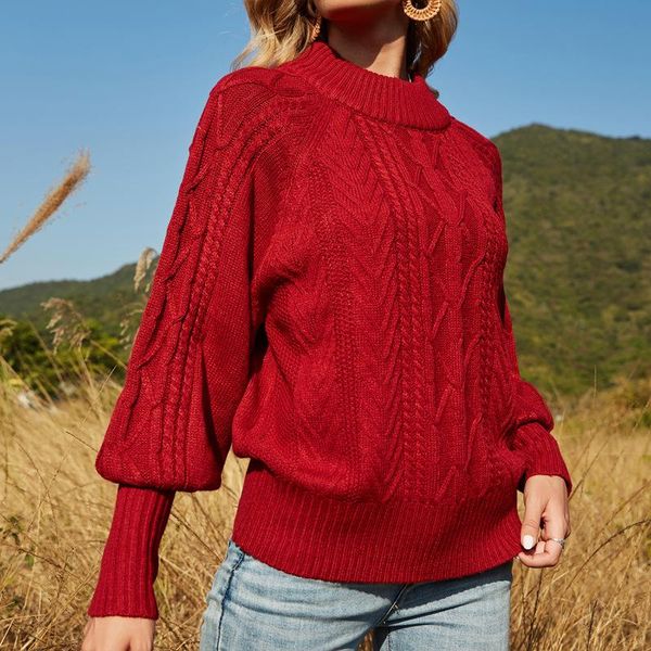 women's sweaters fashion temperament solid color lantern sleeve half high collar british loose pullover knitted sweater women, White;black
women's sweaters fashion temperament solid color lantern sleeve half high collar british loose pullover knitted sweater women, White;black