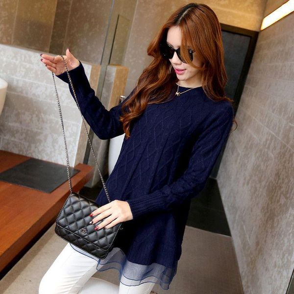 spring korean style long thin women sweaters o neck base loose lace jacket, White;black
spring korean style long thin women sweaters o neck base loose lace jacket, White;black