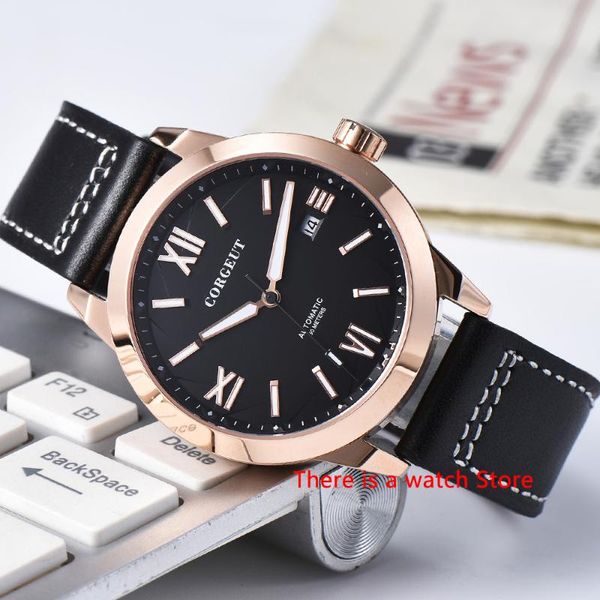 wristwatches corgeut 41mm black dial luminous mens automatic mechanical wristwatch men waterproof calendar sapphire leather strap watch, Slivery;brown
wristwatches corgeut 41mm black dial luminous mens automatic mechanical wristwatch men waterproof calendar sapphire leather strap watch, Slivery;brown