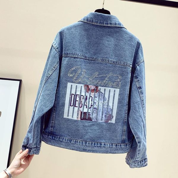 women's jackets character portrait pattern print denim jacket women loose casual long sleeve turn-down collar sequin coats vestidos 202, Black;brown
women's jackets character portrait pattern print denim jacket women loose casual long sleeve turn-down collar sequin coats vestidos 202, Black;brown