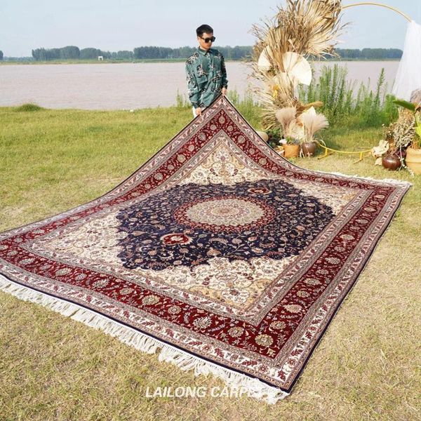 carpets 9'x12' blue hand knotted silk home carpet medallion large kashmir (yl0907)
carpets 9'x12' blue hand knotted silk home carpet medallion large kashmir (yl0907)