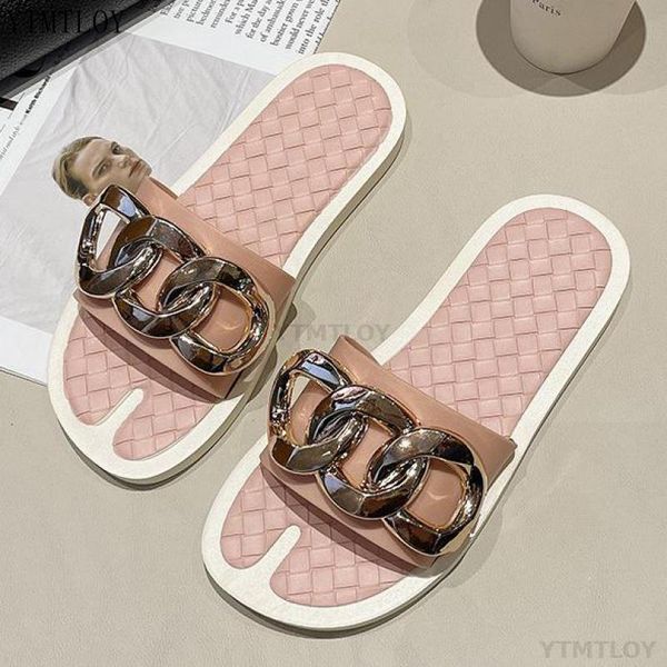 fashion brand gold metal chain slippers flat heel casual slide summer ytmtloy ladies sandals zapatillas casa mujer sapatos, Black
fashion brand gold metal chain slippers flat heel casual slide summer ytmtloy ladies sandals zapatillas casa mujer sapatos, Black