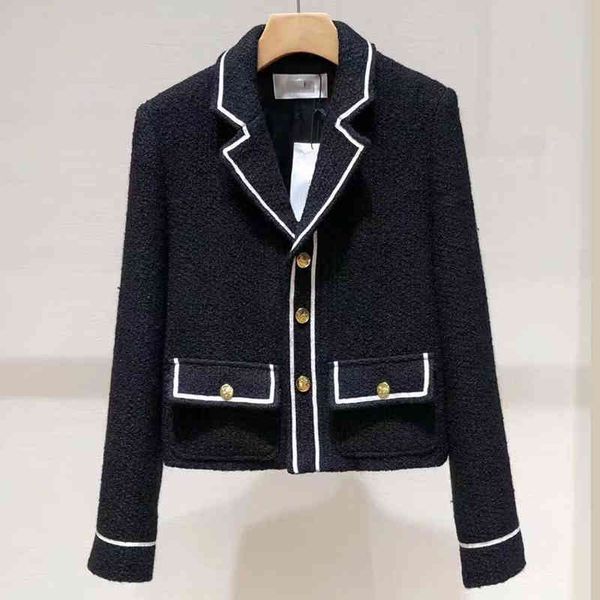 women's jackets autumn korean fashion streetwear tweed jacket coat women long sleeve vintage outwear female woolen crop a35v, Black;brown
women's jackets autumn korean fashion streetwear tweed jacket coat women long sleeve vintage outwear female woolen crop a35v, Black;brown