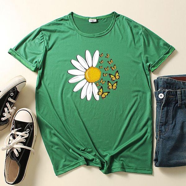 women' plus size 5xl t shirt daisy printing summer fashion 2021 casual butterfly floral multi-color round neck t-shirt women's, White
women' plus size 5xl t shirt daisy printing summer fashion 2021 casual butterfly floral multi-color round neck t-shirt women's, White