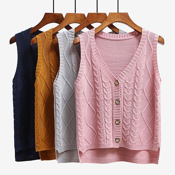 women's sweaters women sleeveless knitting sweater vest pullover autumn basic waistcoat for knitted vests with button, White;black
women's sweaters women sleeveless knitting sweater vest pullover autumn basic waistcoat for knitted vests with button, White;black