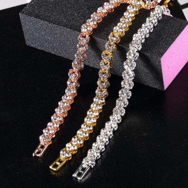 charm bracelets women silver color rose gold bracelet for female crystal rhinestone bridal wedding delicate jewelry gift, Golden;silver
charm bracelets women silver color rose gold bracelet for female crystal rhinestone bridal wedding delicate jewelry gift, Golden;silver