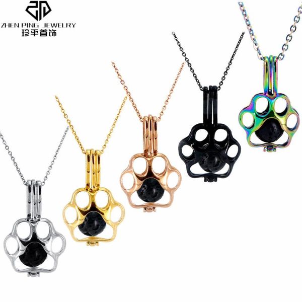 pendant necklaces dog print necklace stainless steel cage aroma essential oil diffuser locket women jewelry, Silver
pendant necklaces dog print necklace stainless steel cage aroma essential oil diffuser locket women jewelry, Silver