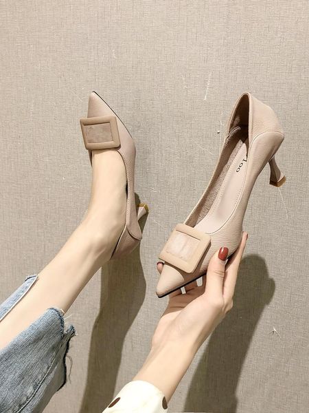 dress shoes french high heels women's thin spring and summer 2021 fashion versatile leather red wedding pointed single, Black
dress shoes french high heels women's thin spring and summer 2021 fashion versatile leather red wedding pointed single, Black