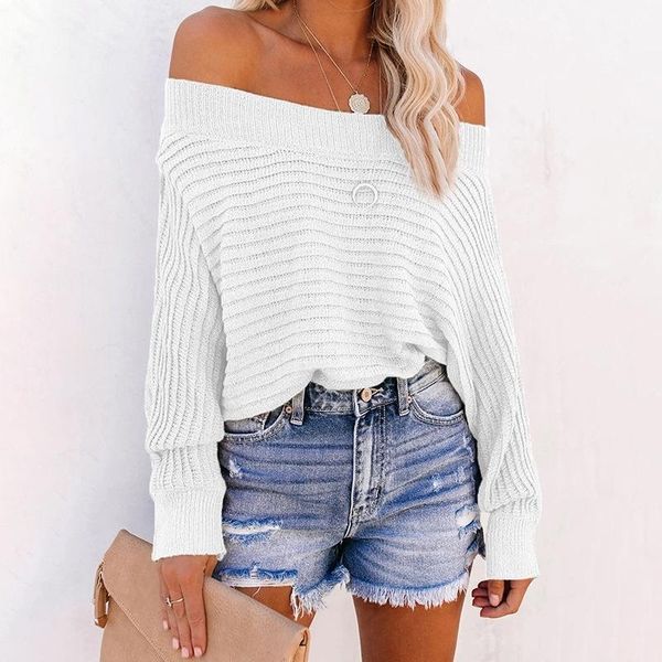 spring autumn women's clothing sweater pit striped bat sleeve off-shoulder slashineck strapless fashion cloth sweaters, White;black
spring autumn women's clothing sweater pit striped bat sleeve off-shoulder slashineck strapless fashion cloth sweaters, White;black