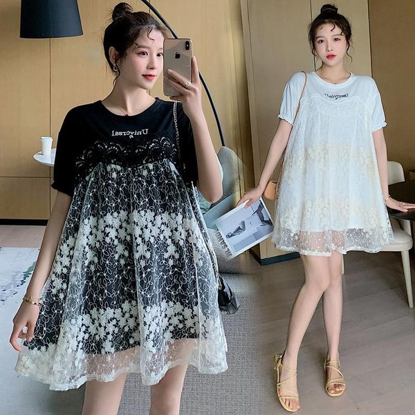 korean style summer pregnant women fashion lace embroidery dress short sleeve o-neck letters cotton patchwork vintage cute maternity dresses, White
korean style summer pregnant women fashion lace embroidery dress short sleeve o-neck letters cotton patchwork vintage cute maternity dresses, White