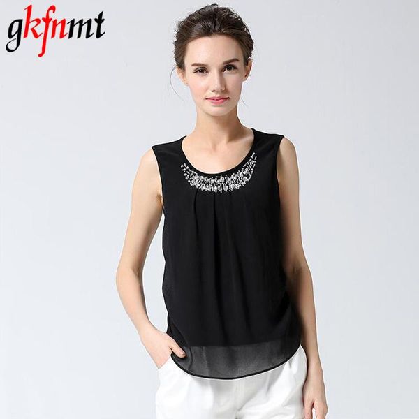 women's blouses & shirts 6xl summer women 2021 sleeveless blusas feminina chemise femme chiffon blouse camisetas mujer plus size cloth, White